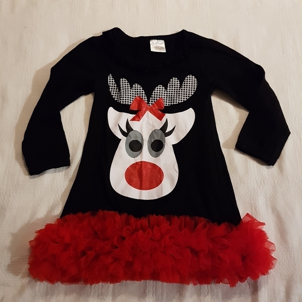 Reindeer girls dress girls small or 18-24 months holiday wear